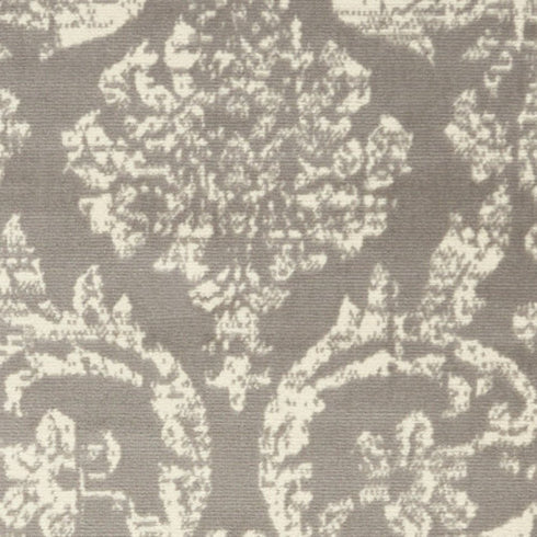 2' X 4' Gray Damask Power Loom Area Rug
